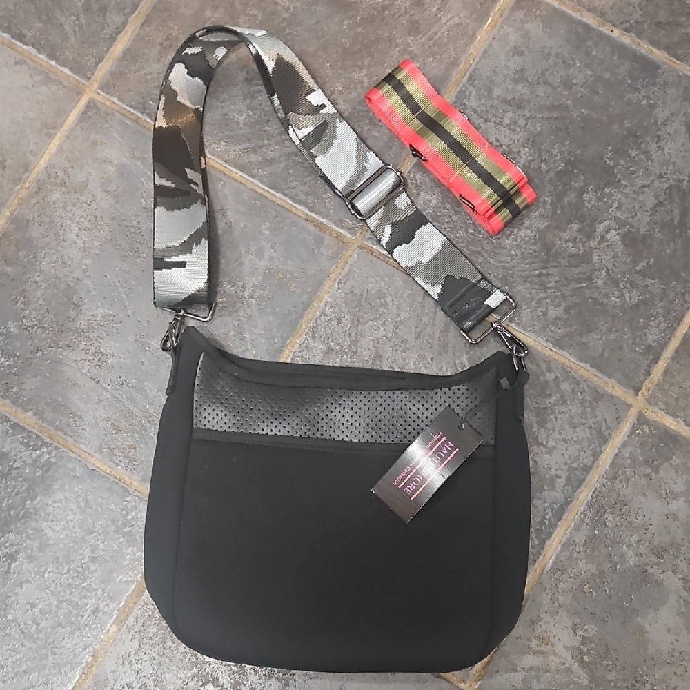 HAUTE SHORE Crossbody Bags in Black and Gray with Structured Design